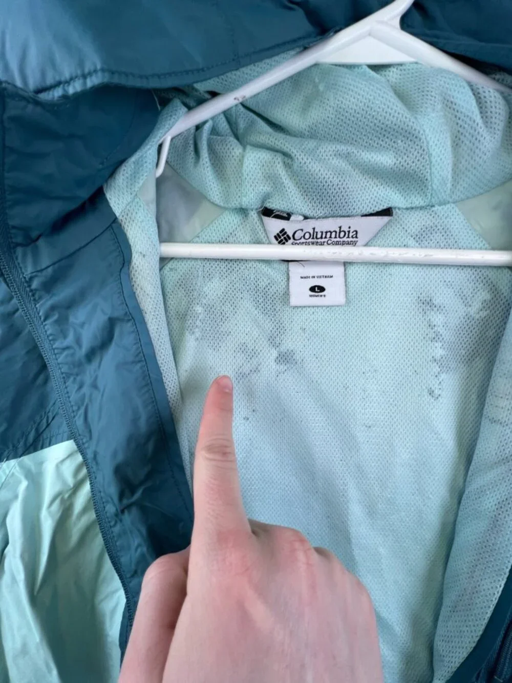 Columbia Sportswear Women Full Zip Up Hooded Jacket Long Sleeve Blue Large ****